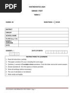 Grade 5 Maths Revision Term 2 | PDF | Triangle | Circle