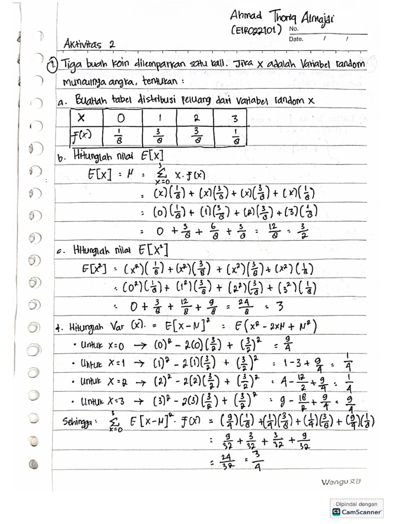 Statmat 7c Ekspetasi Dan Momen | PDF