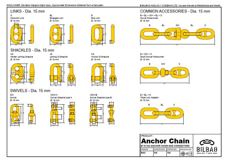 15 MM Anchor Chain Components - Bilbao Anclas y Cadenas | PDF
