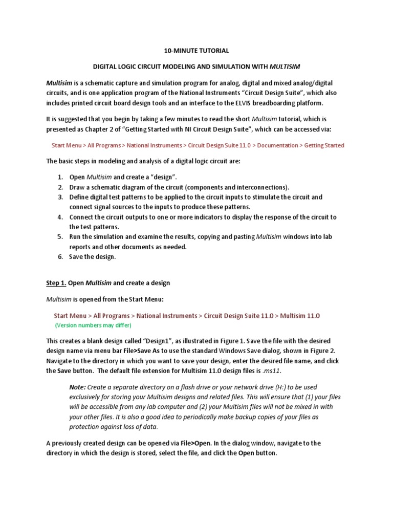 Multisim Tutorial Pdf Pdf Electronic Circuits Circuit Design