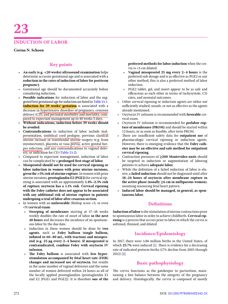 Guidelines for Induction of Labor | PDF | Childbirth | Women's Health