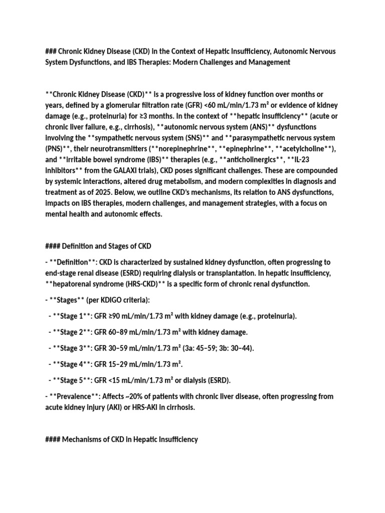 Chronic Kidney Disease (CKD) | PDF | Medical Specialties | Internal ...