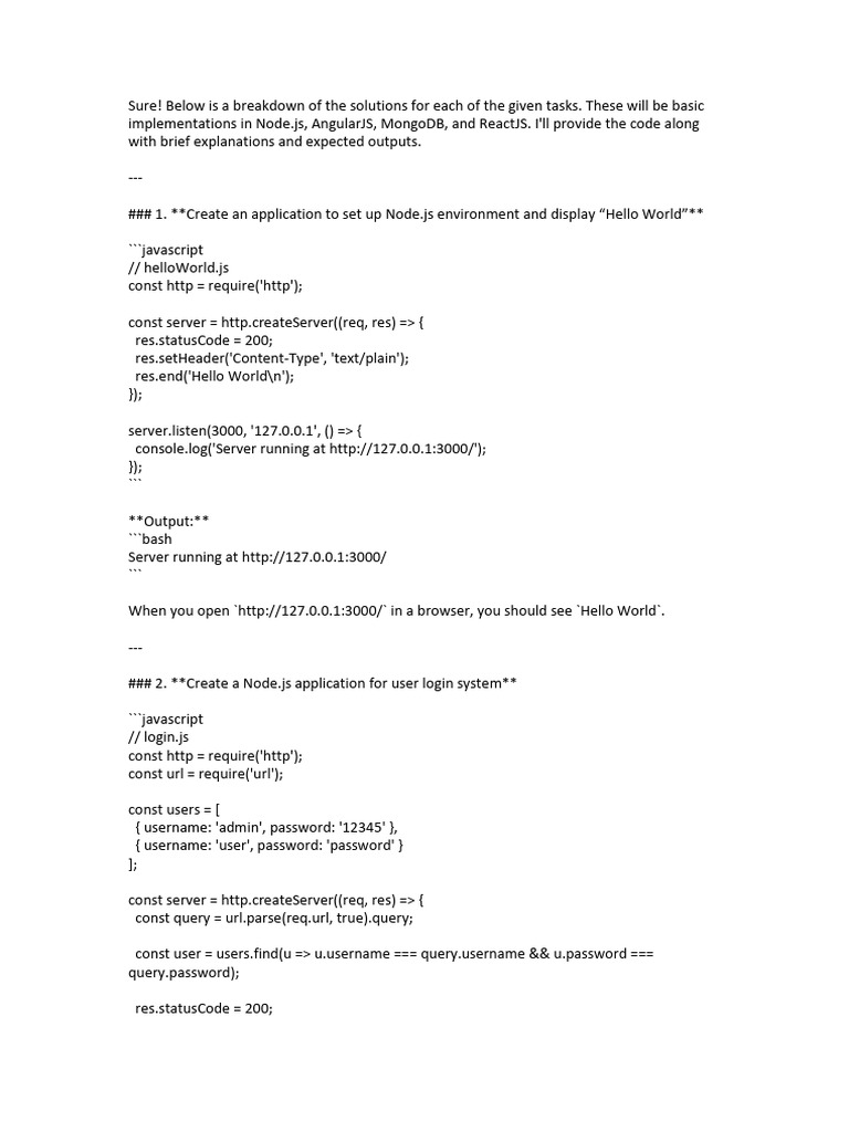 Node.js and AngularJS Code Examples | PDF | Angular Js | Software ...