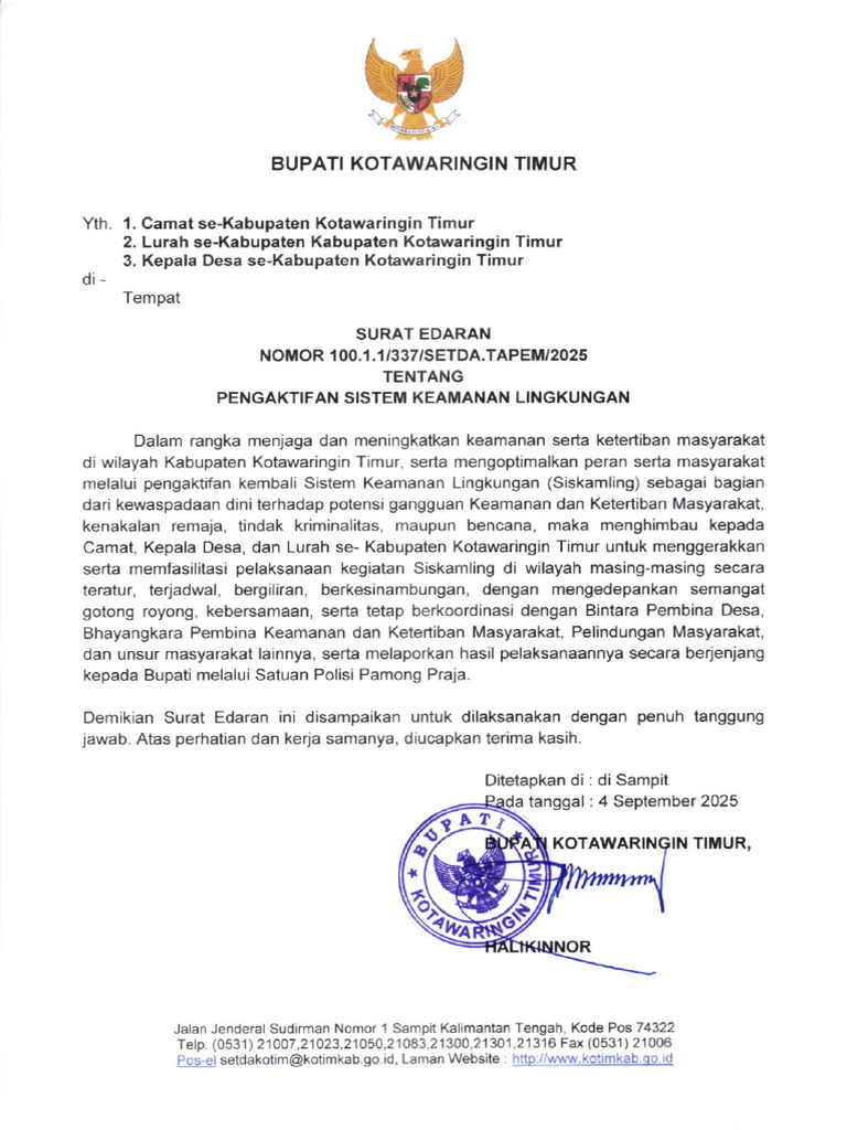 Surat Edaran 1 | PDF