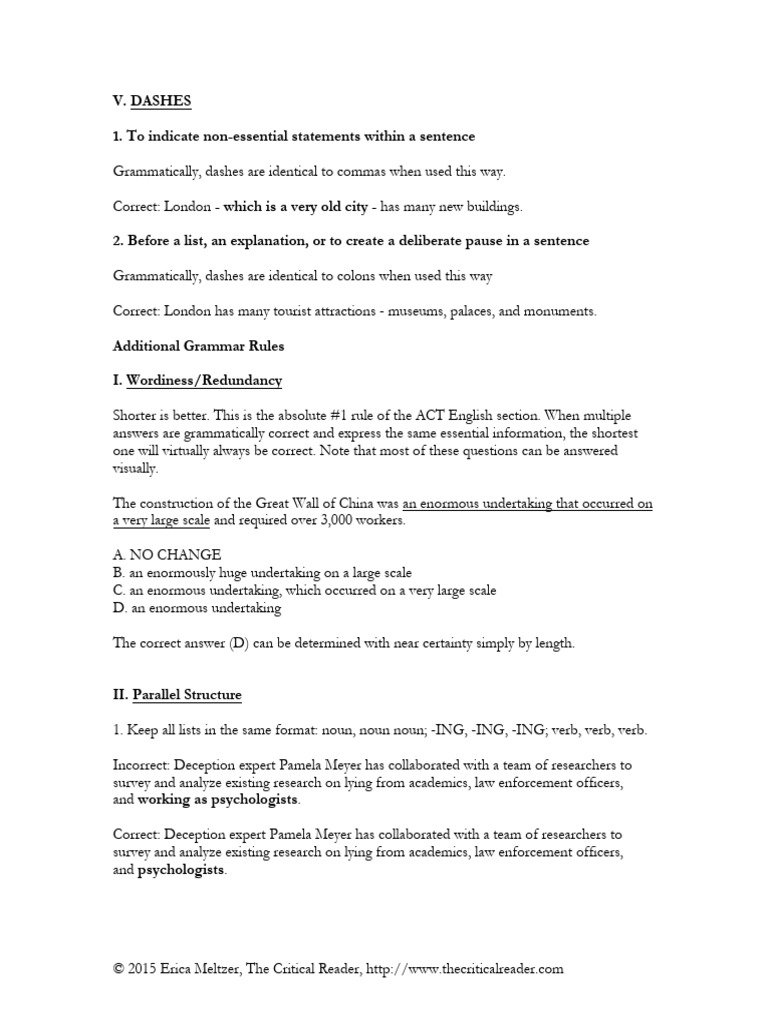 Essential Grammar Rules for ACT English | PDF | Verb | Grammatical Number