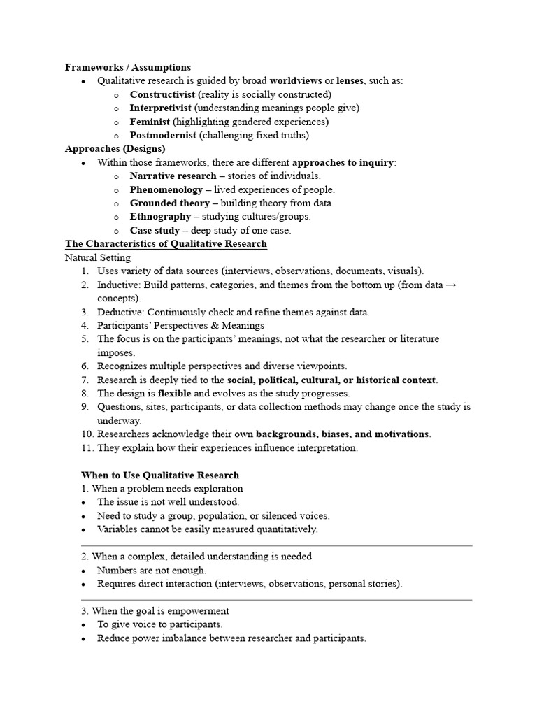 Summary Notes | PDF | Qualitative Research | Quantitative Research