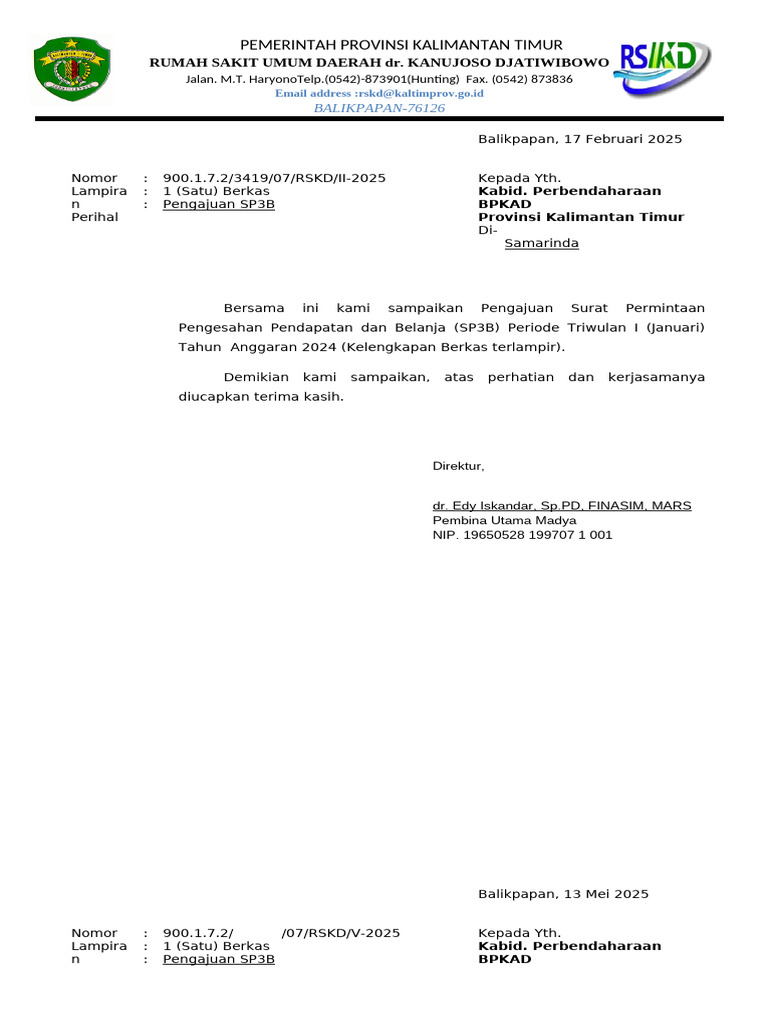 23.surat Pengantar SP3B | PDF