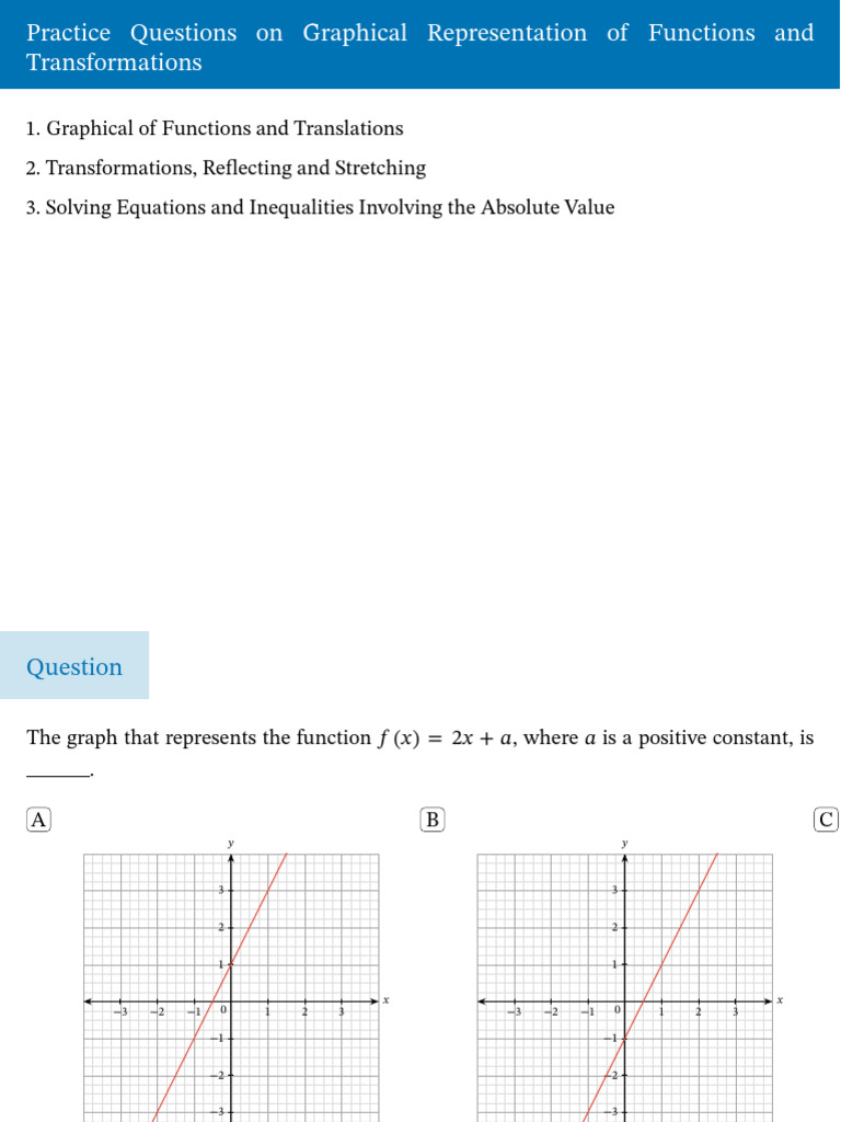 Graphing Functions and Transformations Quiz | PDF | Function ...