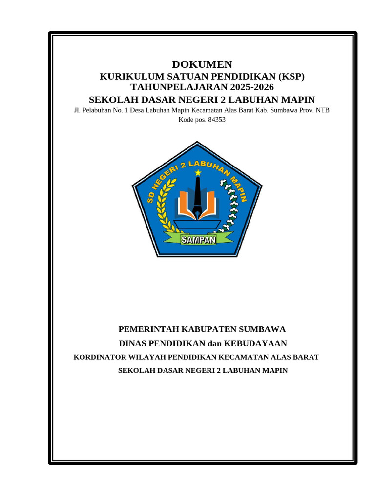 Kurikulum SDN 2 Labuhan Mapin 2025-2026 | PDF