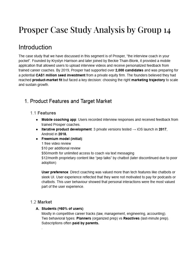 Prosper Mobile Interview Coaching Case Study | PDF | Mobile App ...