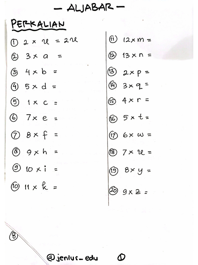 Ws Aljabar Math | PDF