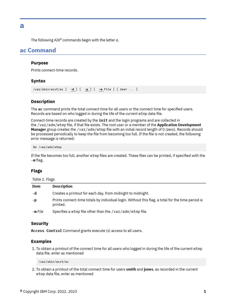 AIX Commands Starting with 'A' | PDF | Computing | Software