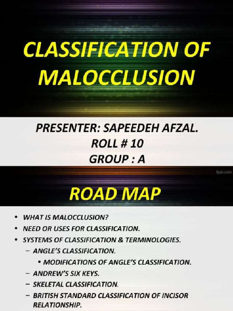 Classification of Malocclusion | PDF