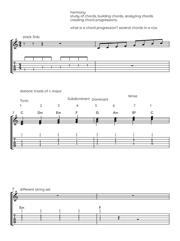 Chord Progressions and Harmony Study | PDF | Chord (Music) | Melody