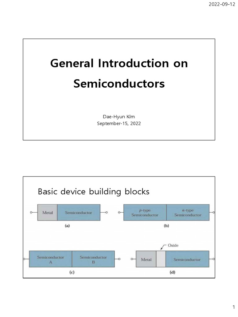 General Introduction On Semiconductors - Ditributed | PDF | Crystal ...