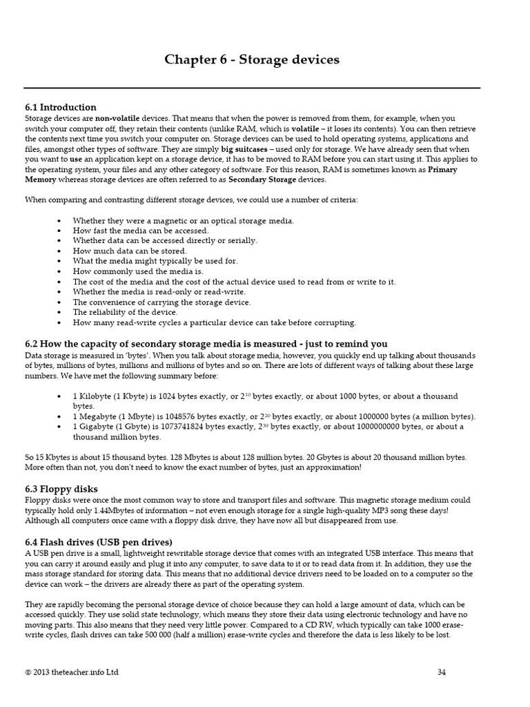 Overview of Storage Devices Explained | PDF | Computer Data Storage ...