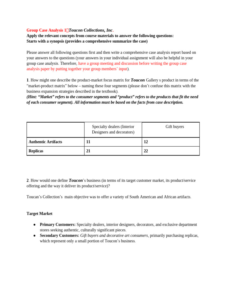 Toucon Collections Case Analysis Overview | PDF | Brand | Retail