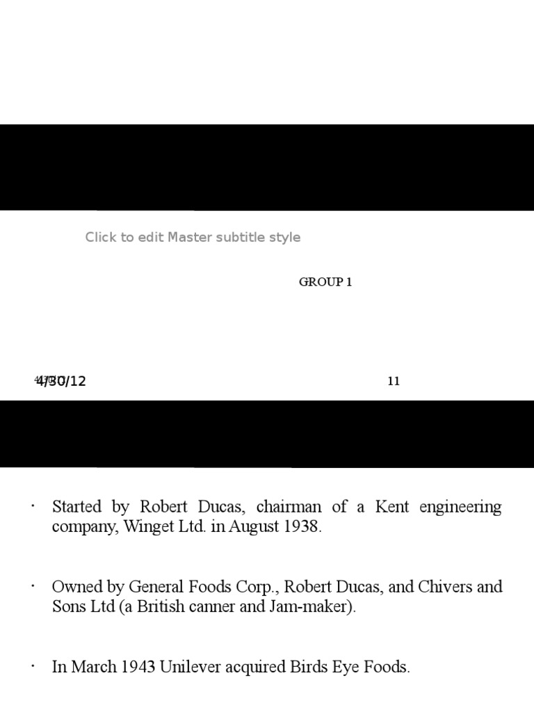 Birds Eye Frozen Foods - Case Study | PDF