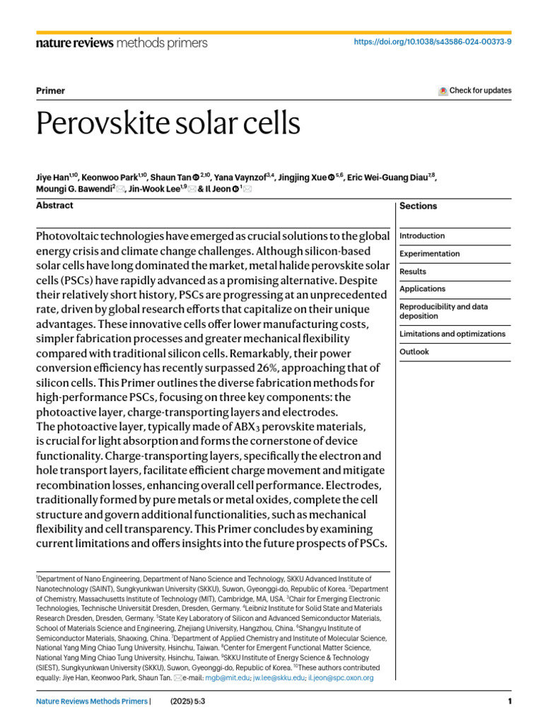 Perovskite Solar Cells: Fabrication Methods | PDF | Solar Cell | Sputtering
