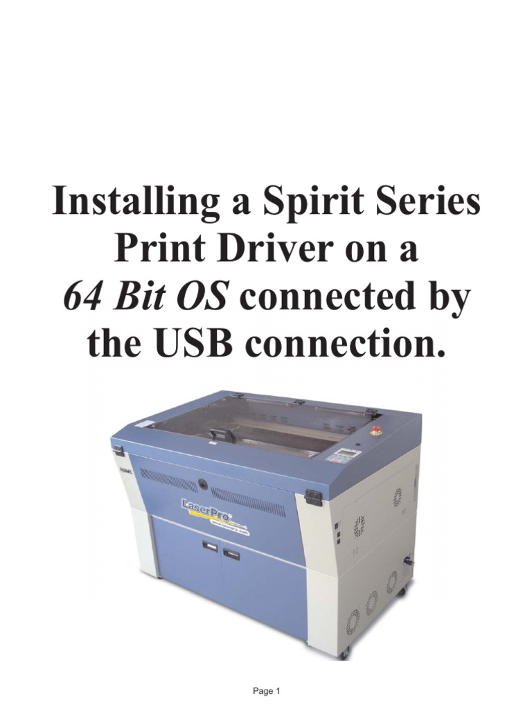 Install Spirit Series Driver on 64 Bit OS | PDF | Usb | Computer File