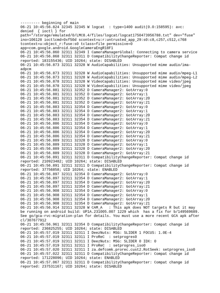 Google Camera App Crash Log Analysis | PDF | Java (Programming Language ...
