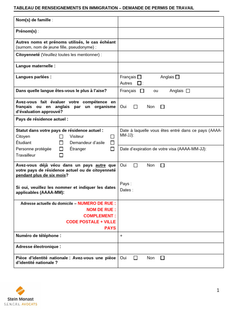 Demande de permis de travail Canada | PDF | Mariage | Divorce