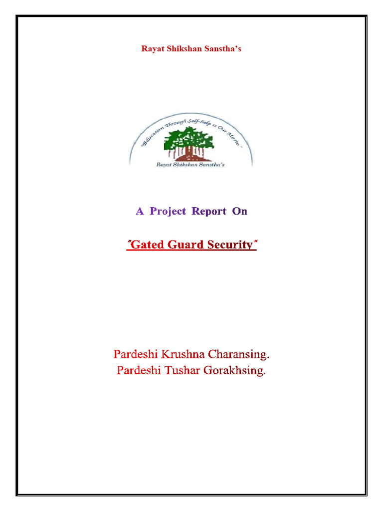 Gated Guard Security System Project Report | PDF | Surveillance ...