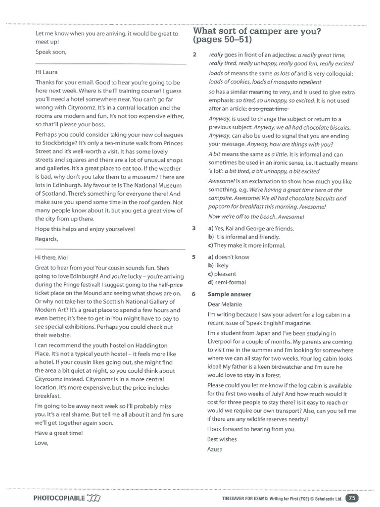 Writing For First - 76-81 | PDF