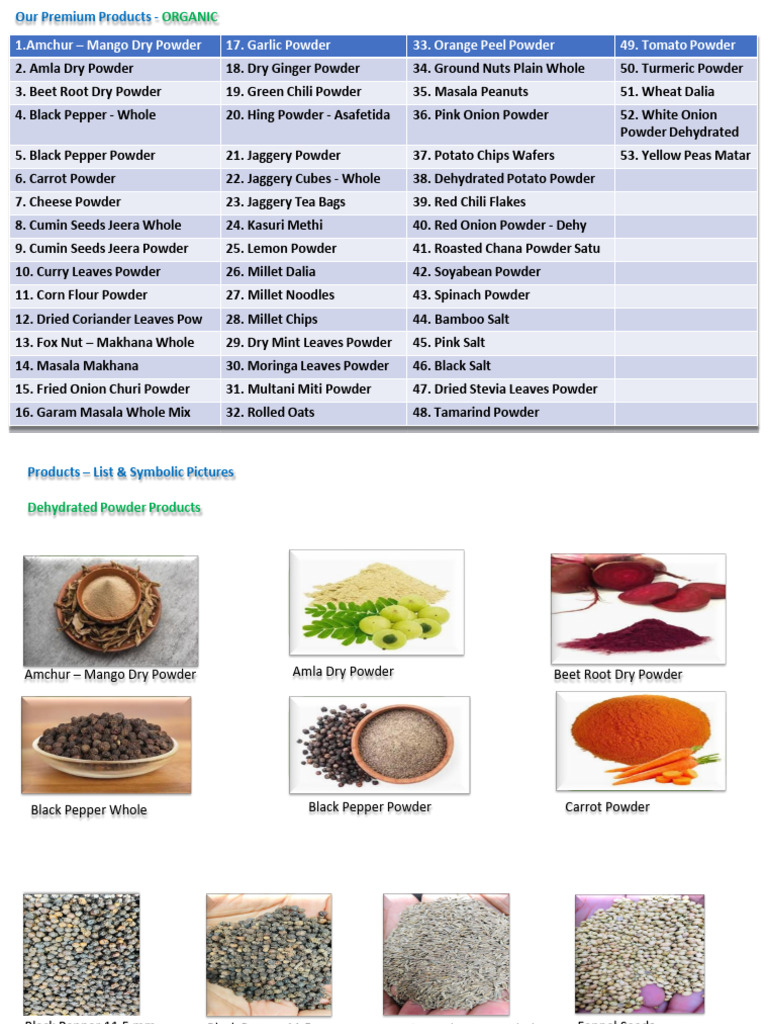 Fox's Spices Organic Product Catalogue | PDF | Curry | Cumin