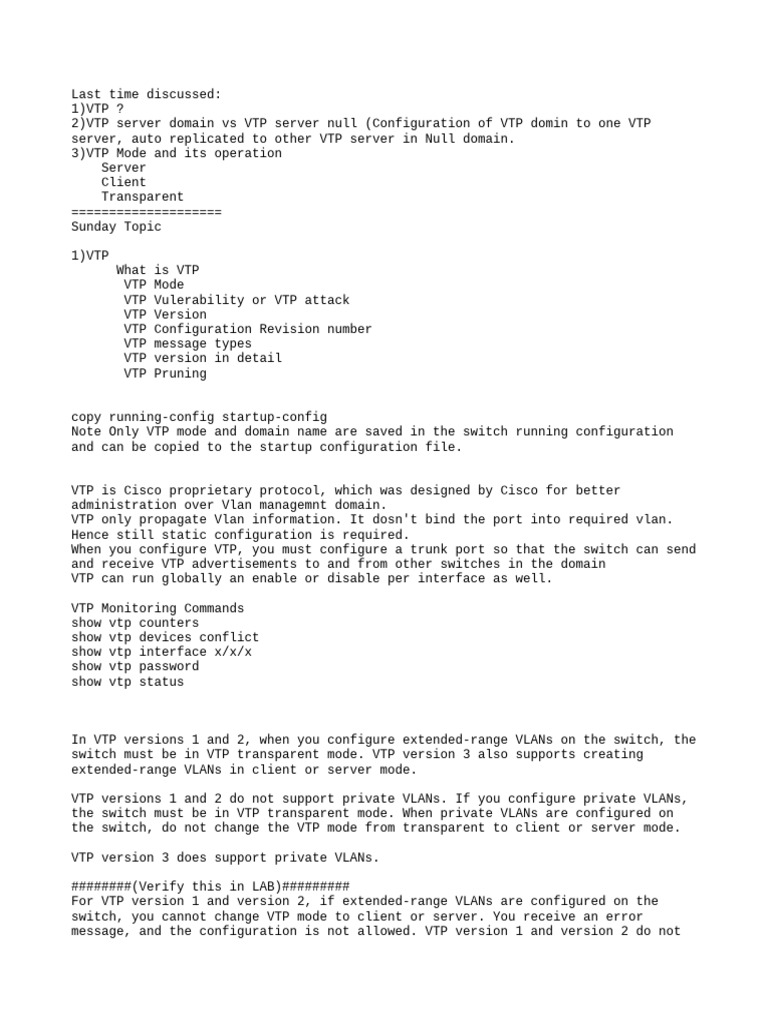 Understanding VTP Modes and Configuration | PDF | Networking Standards ...