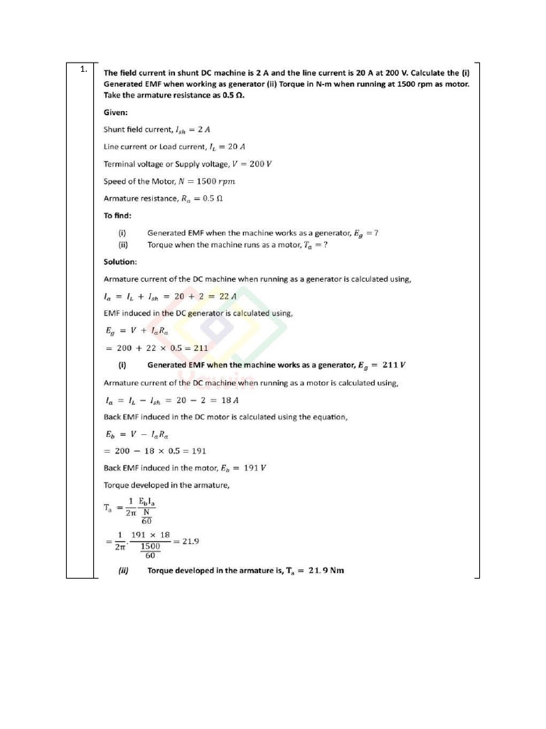 Dc Motor Problems Pdf