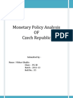 Monetary Policy Analysis OF Czech Republic