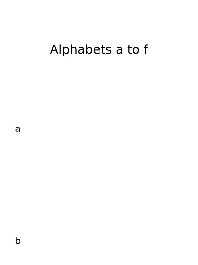 Alphabets a to f | PDF
