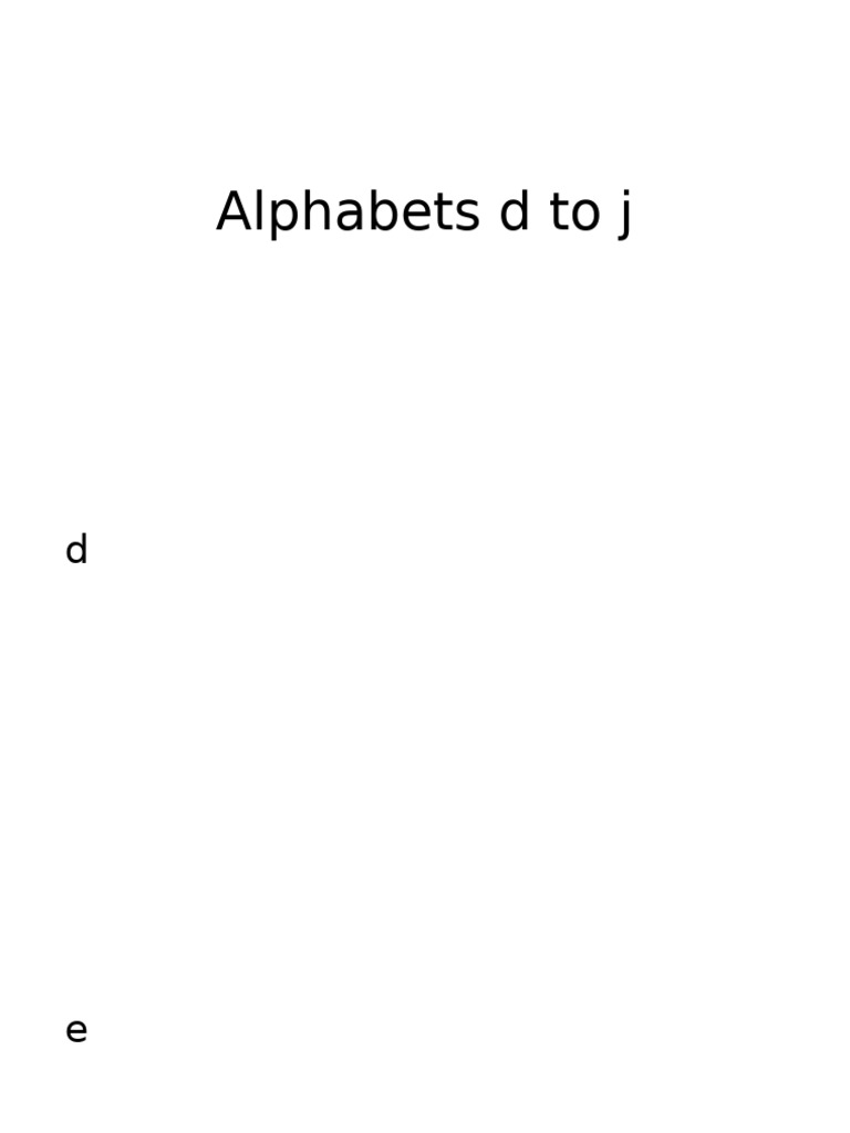 Alphabets D To J | PDF