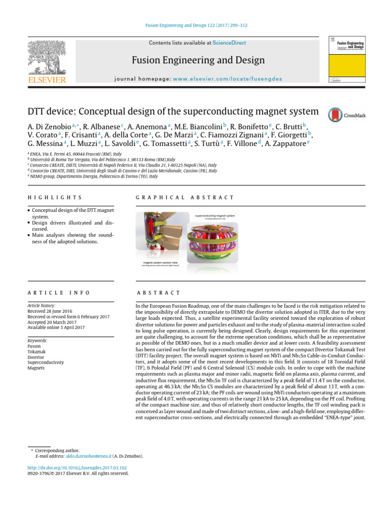DTT Superconducting Magnet Design | PDF | Tokamak | Fusion Power