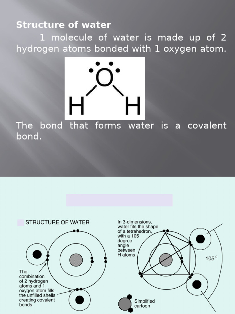 Water Structure and Composition Explained | PDF | Chemical Bond ...
