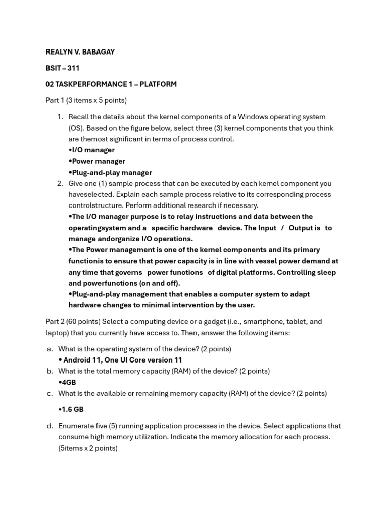 Windows OS Kernel Components Analysis | PDF | Operating System | Kernel ...