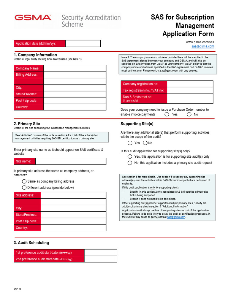 SAS Subscription Management Application Form | PDF | Invoice | Cloud ...