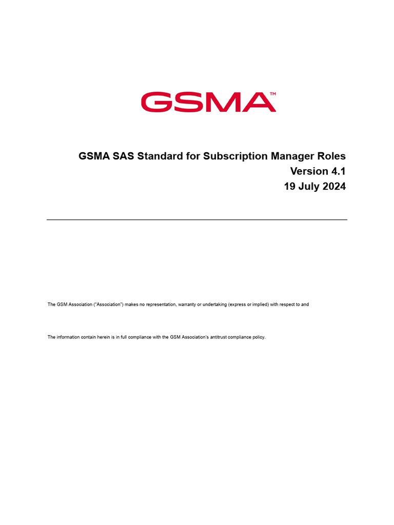 GSMA SAS Standard for Subscription Managers | PDF | Cloud Computing ...