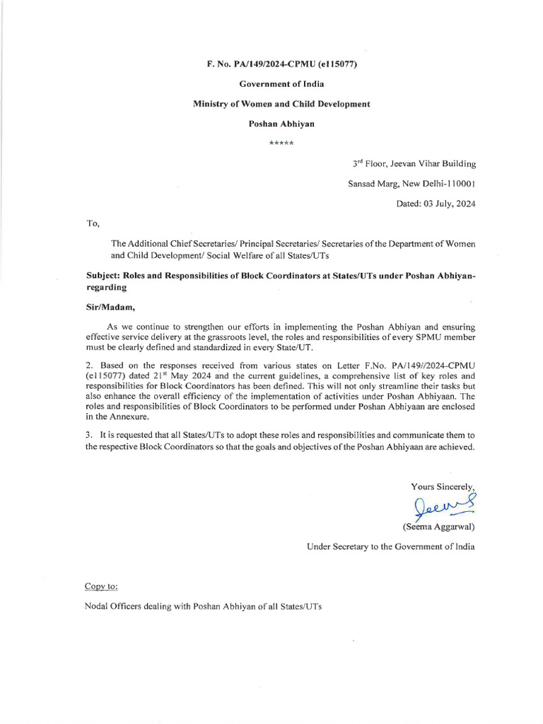 Block Coordinators Roles and Responsibility | PDF