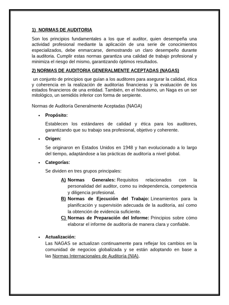 Normas de Auditoría y Fraude Financiero | PDF | Auditoría | Estado ...