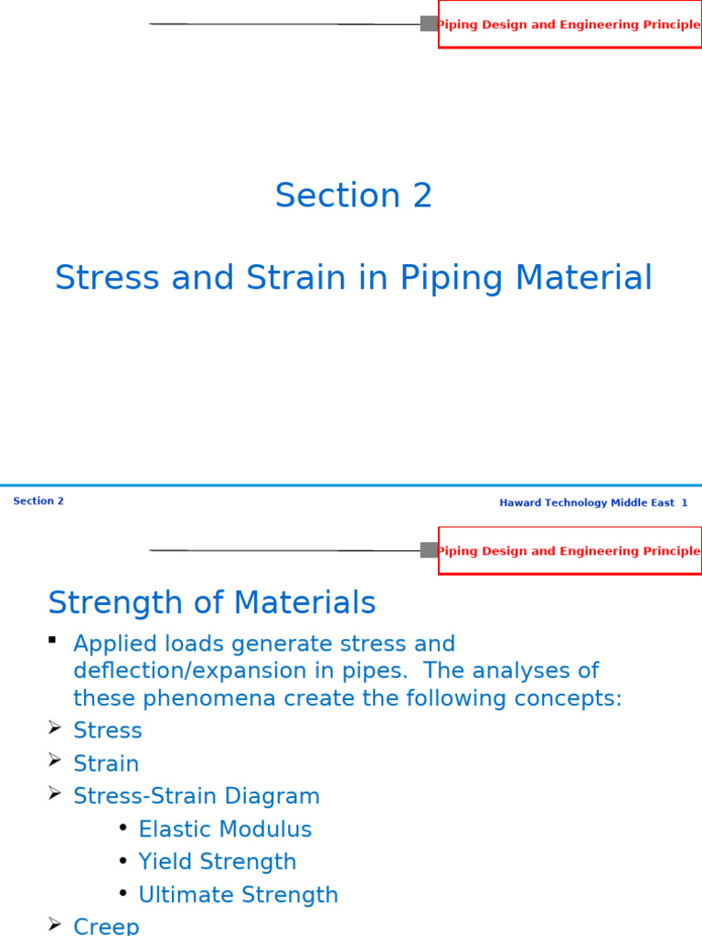 Piping Design: Stress and Strain Analysis | PDF | Deformation ...