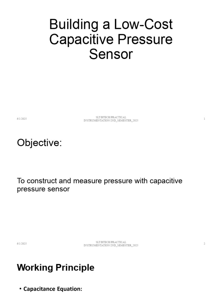 Build a Low-Cost Capacitive Pressure Sensor | PDF | Capacitor | Capacitance