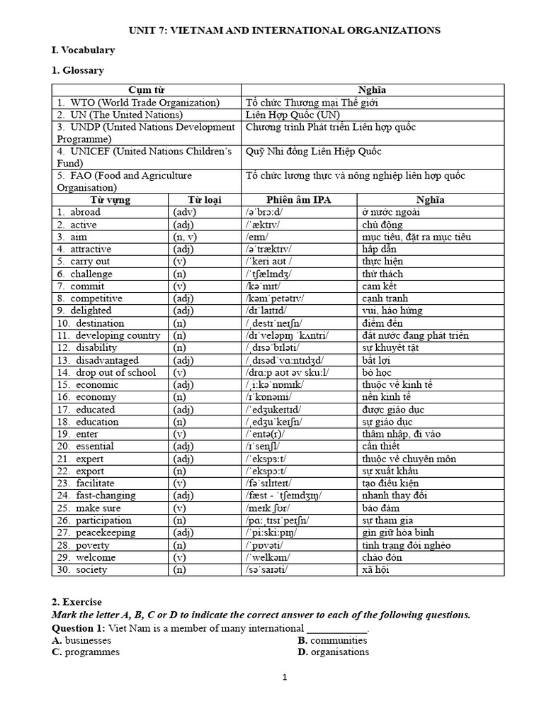 Unit 7 - G10 - HS | PDF