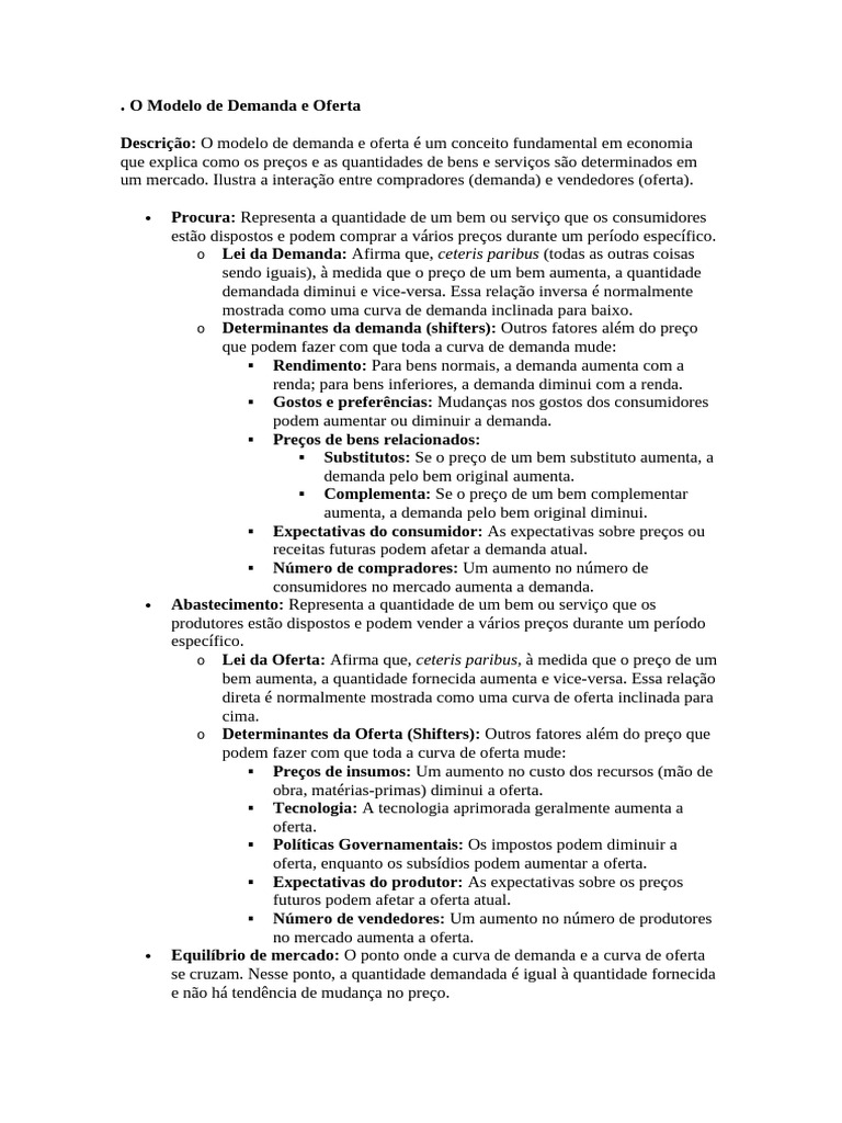 Modelo de Demanda e Oferta em Economia | PDF | Monopólio | Demanda