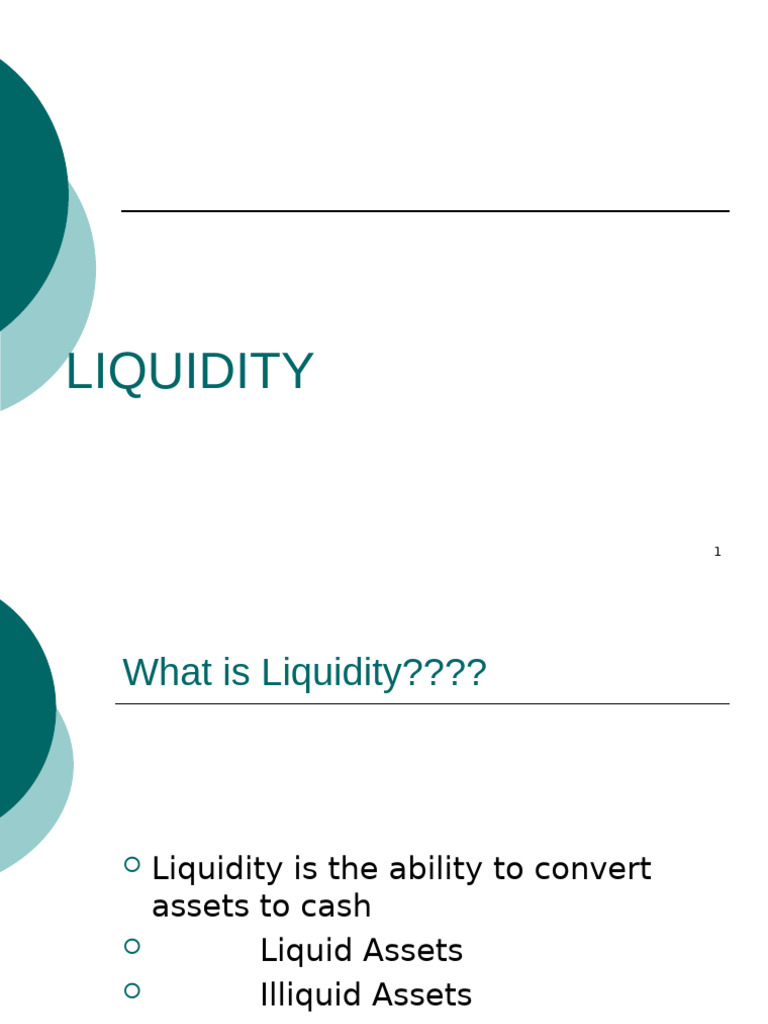 Liquidity Presentation | PDF | Market Liquidity | Banks