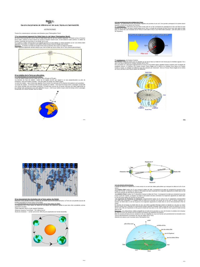 Astronomie : Mouvements de la Terre et Lune | PDF | Système solaire ...