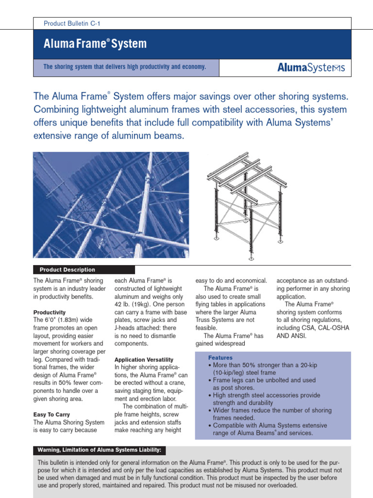 Aluma Frame® Shoring System Overview | PDF