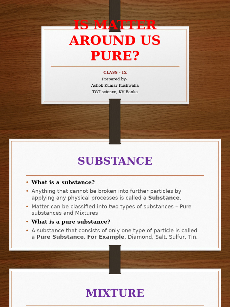 Understanding Pure and Mixture Substances | PDF | Concentration | Mixture
