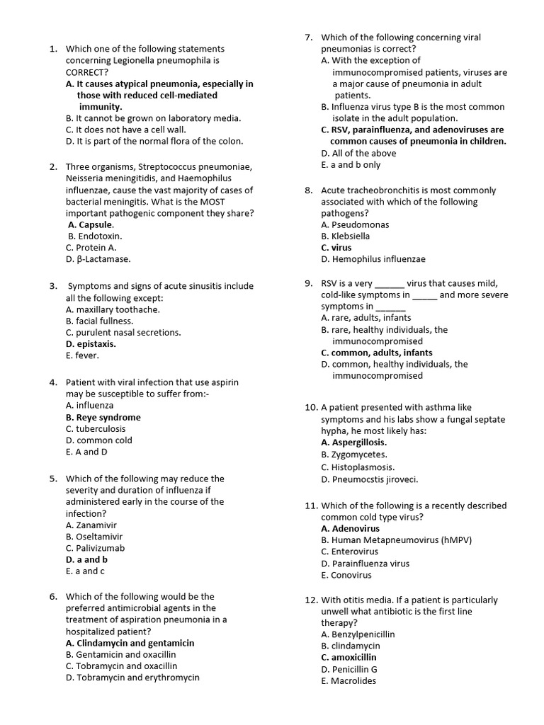 Key Pathogens and Treatments in Pneumonia | PDF | Pneumonia | Influenza